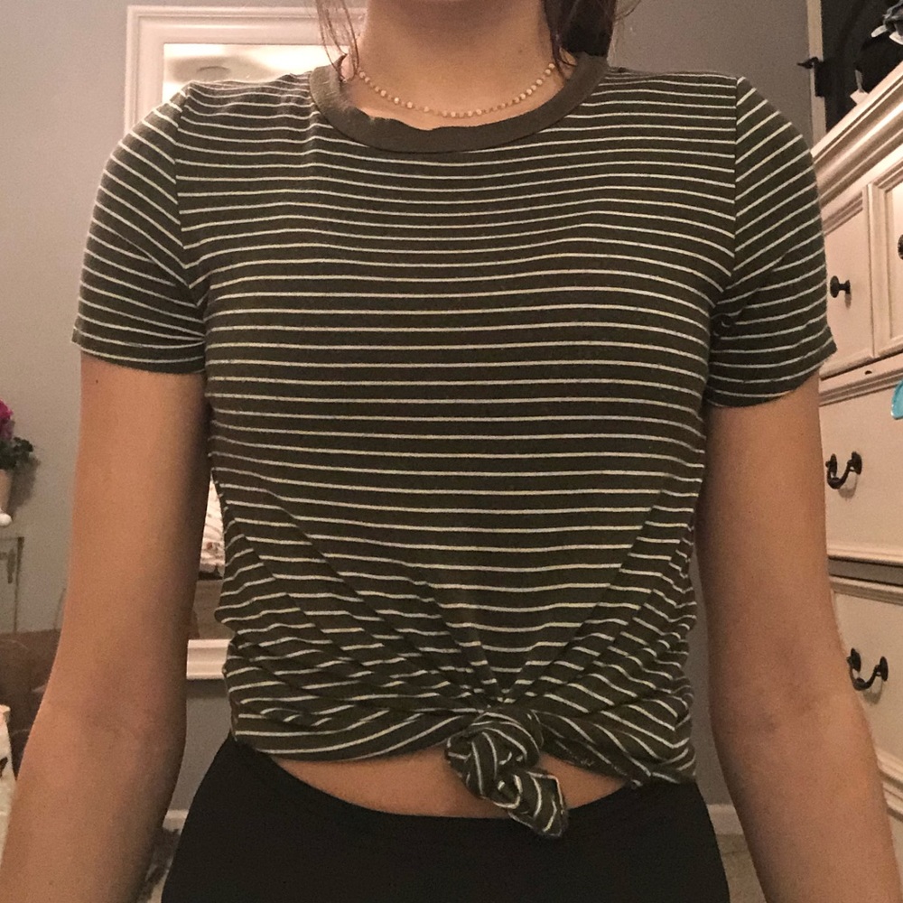 green striped t shirt
